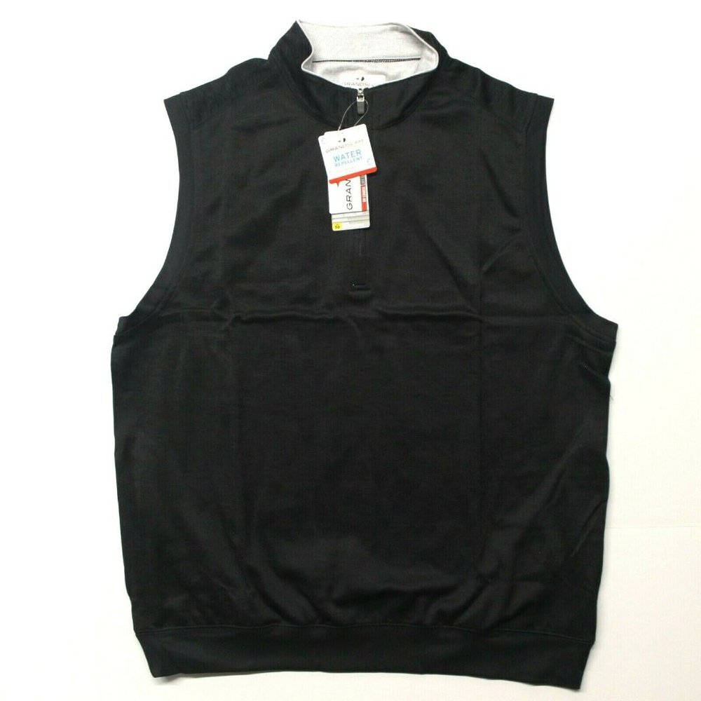 Grand Slam Water-Repellent Golf Vest - Black - M
